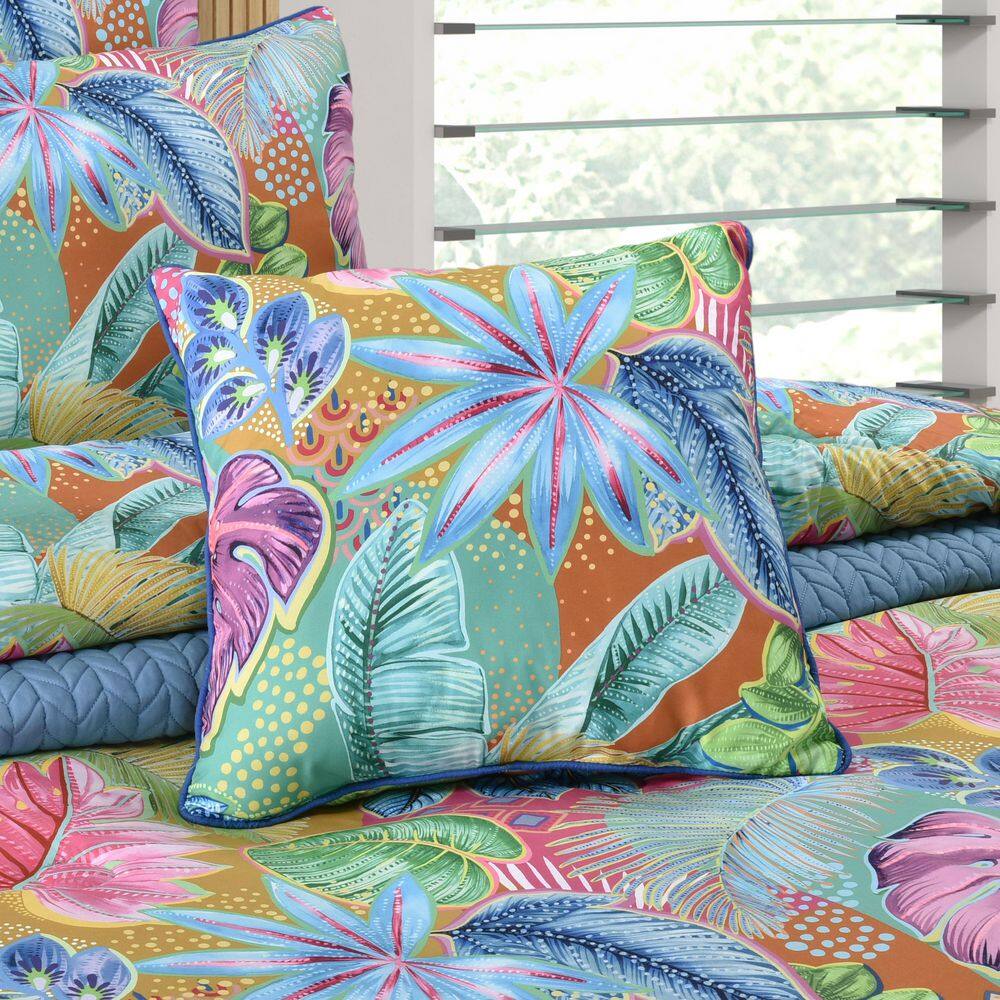 Hanalei 18" Square Multicolor Microfiber Throw Pillow