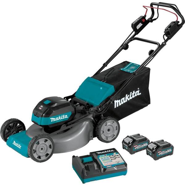 Tag et bad Fantastisk Far Makita 40-Volt max XGT Brushless Cordless 21 in. Walk Behind Self-Propelled  Commercial Lawn Mower Kit (4.0Ah) GML01SM - The Home Depot