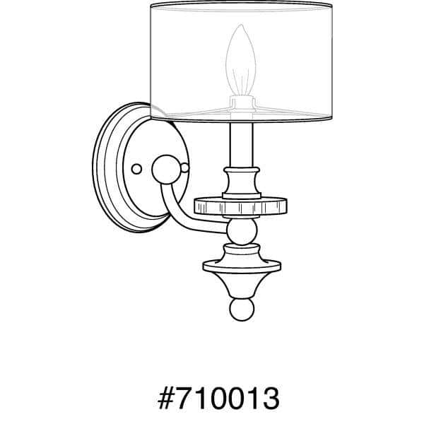Polished Nickel Wall Sconce with Sheer Silver Organza Shade