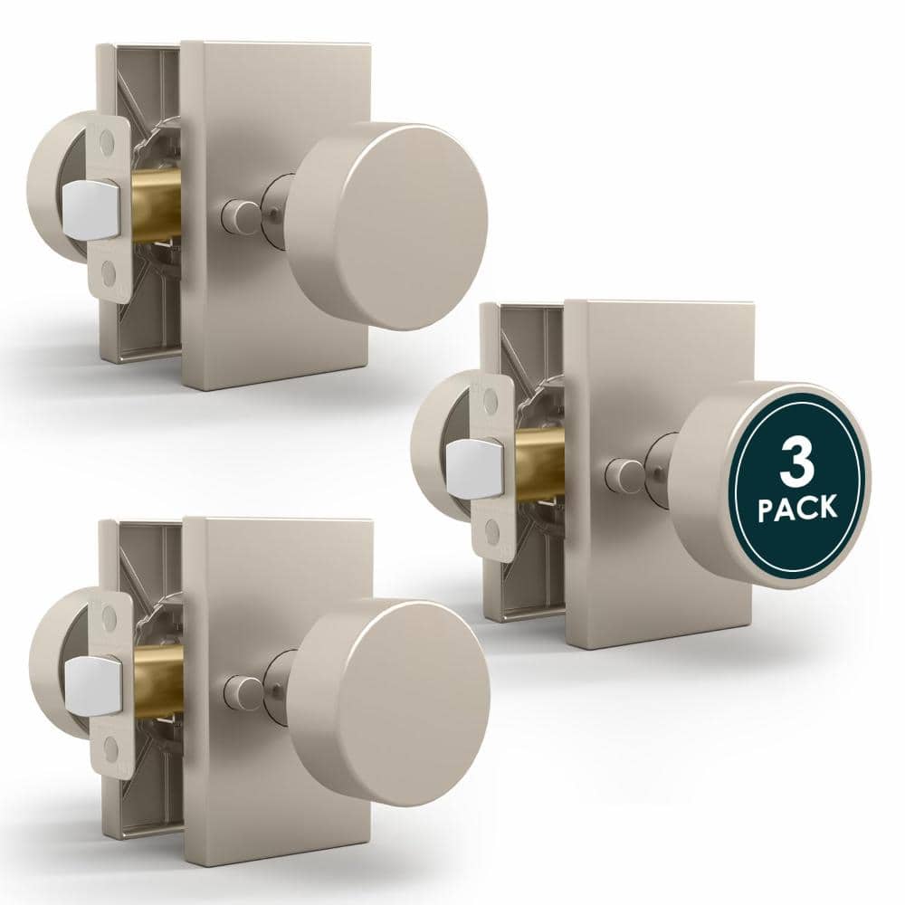 Laura Privacy Door Handles - 3 Pack  Door Handles with Privacy Lock - Satin Nickel price history on PriceWatchPro