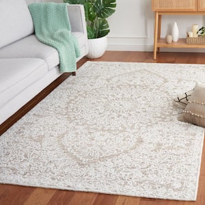 Ebony Ivory/Brown Doormat 3 ft. x 5 ft. Floral Area Rug