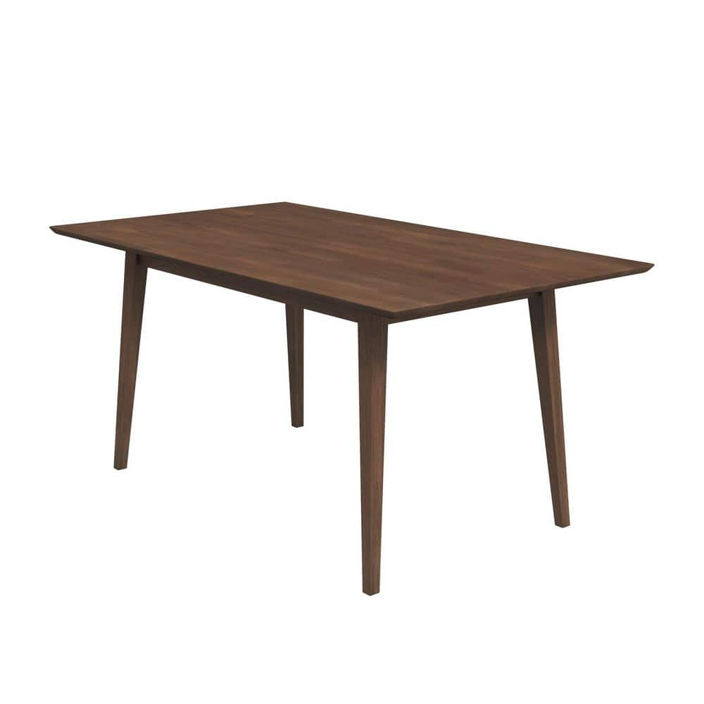 Aven 63 in. Mid Century Modern Style Solid Wood Walnut Brown Frame and Top Rectangular Dining Table (Seats 6) -  Ashcroft Furniture Co, DT-AD-L-WLNT