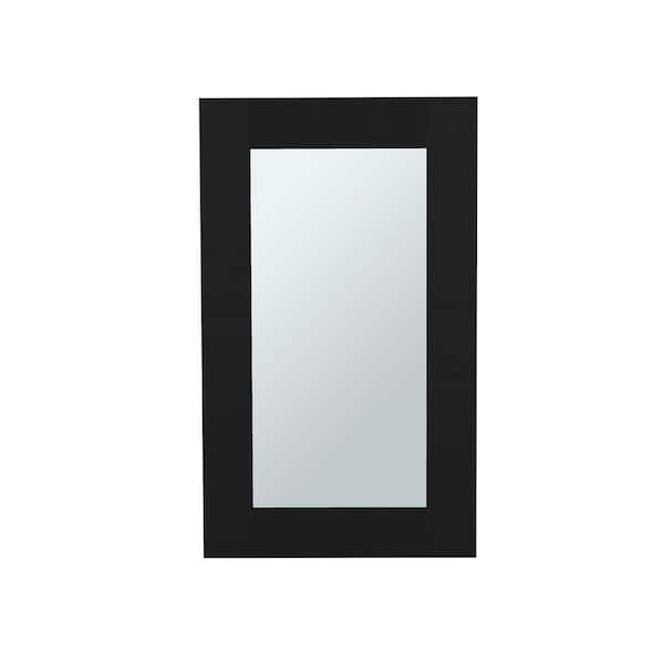 cadeninc 15.3 in. W x 5 in. D x 25.7 in. H  Wall Mount Bathroom Storage Cabinet with Mirror and 3-Shelves,Black