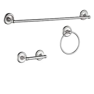 3-Piece Bath Hardware Set with Included Mounting Hardware in Brushed Nickel