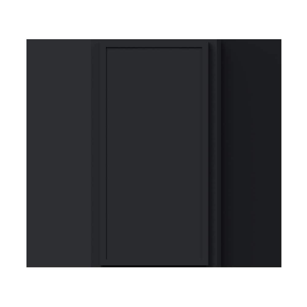 24 in. W x 12 in. D x 30 in. H RTA Solid Wood Frame Shaker Wall Diagonal Corner Kitchen Cabinet in Ebony Black price history on PriceWatchPro