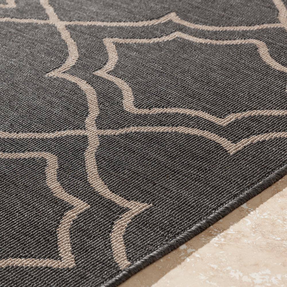 Handmade Trellis Black Viscose 5' x 7' Stain-Resistant Rug