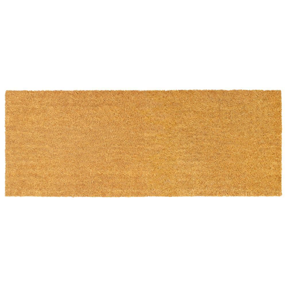 Machine Tufted Plain Natural 18 in. x 30 in. Coir Non-Slip Outdoor Door Mat