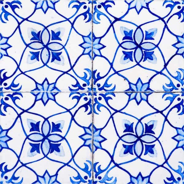 MI ALMA Blue/White H19 5 in. x 5 in. Vinyl Peel and Stick Tile (24 Tiles, 4.17 sq. ft./pack)
