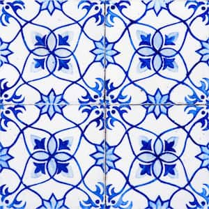 Blue/White H19 7 in. x 7 in. Vinyl Peel and Stick Tile (24-Tiles, 8.17 sq. ft./Pack)