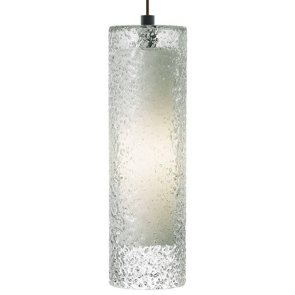 Generation Lighting Rock Candy 1-Light Bronze Fluorescent Cylinder Pendant with Clear Shade