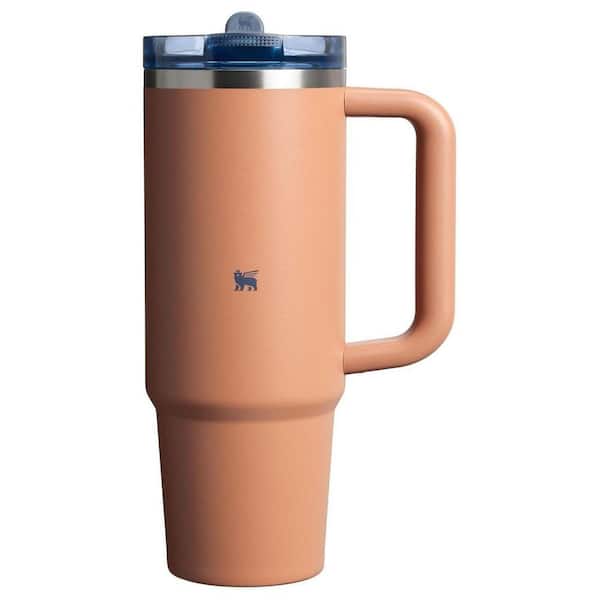 30 oz. Insulated Stainless Steel Cup Flip Straw Tumbler with Leakproof Lid Compatible for Travel in Toast VRT