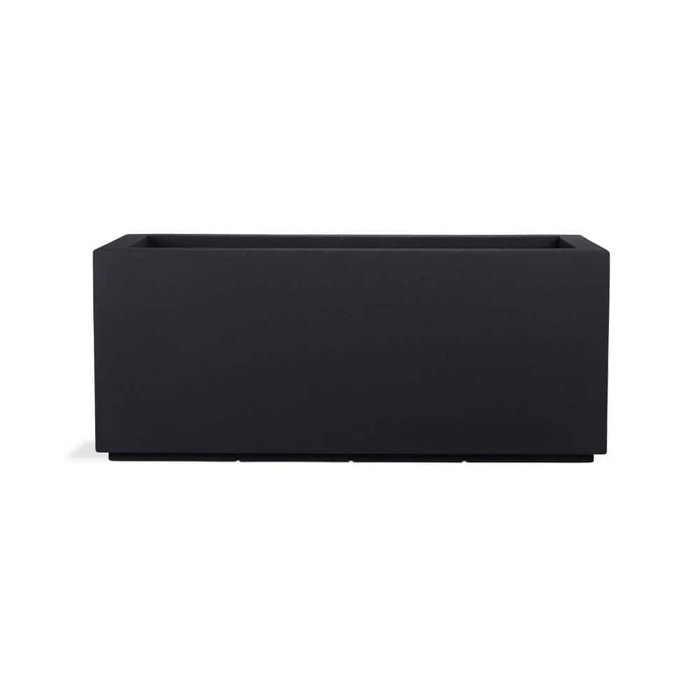 Modern Black Rectangular Trough Planter 46" L for Outdoor & Indoor