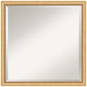 Salon Scoop Gold 22 in. x 22 in. Beveled Casual Square Wood Framed Wall Mirror in Gold