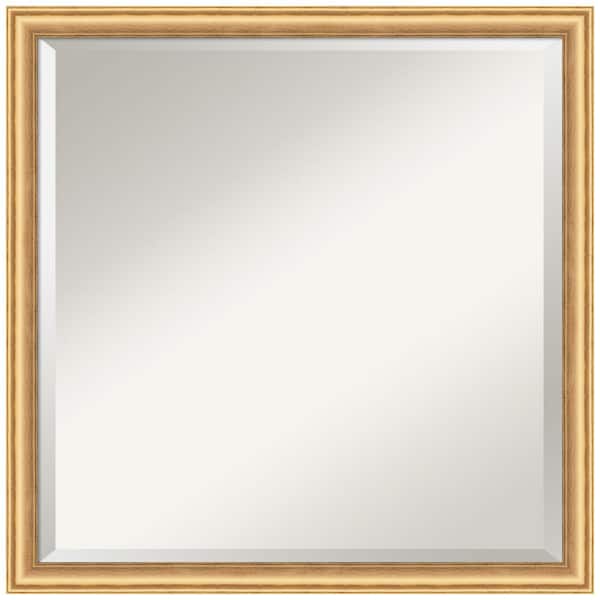 Amanti Art Salon Scoop Gold 22 in. x 22 in. Beveled Casual Square Wood Framed Wall Mirror in Gold