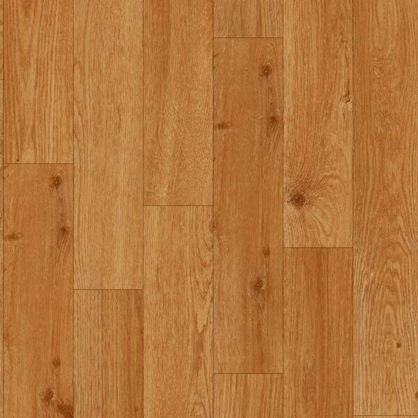 TrafficMaster Take Home Sample - Natural Oak Strip Vinyl Sheet - 6 in. x 9 in.