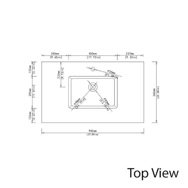 True 37 in. W Solid Surface Vessel Vanity Top in Matt White with Matt White Basin True 37 in. W Solid Surface Vessel Vanity Top in Matt White with Matt White Basin
