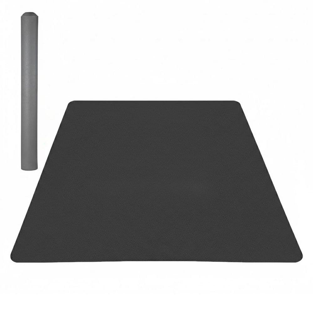 Anqtovp 6 ft. x 4 ft. Black TPE Extra-Thick Non-Slip Double-Sided