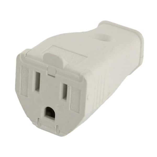 Leviton 15 Amp 125-Volt 3-Wire Grounding Connector, White