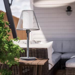 Aspenwood 27.5 in. Gray Outdoor/Indoor Table Lamp