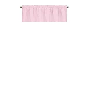 Kids Microfiber Thermaback  Pink Solid Polyester 42 in. W x 18 in. L Blackout Single Rod Pocket Valance