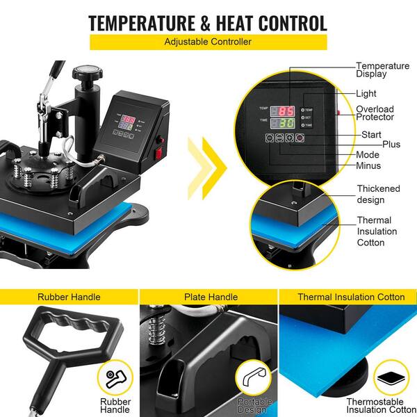 DREAMVAN Heat Press Machine 12X10 Inch Heat Press 650W Sublimation Machine  360° Rotation Swing Away Shirt Printing Machine Heat Transfer for DIY