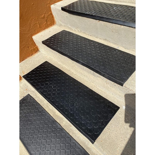 Non Slip Rubber Stair Tread Cover, Outdoor Non Slip Stair Treads Home Depot