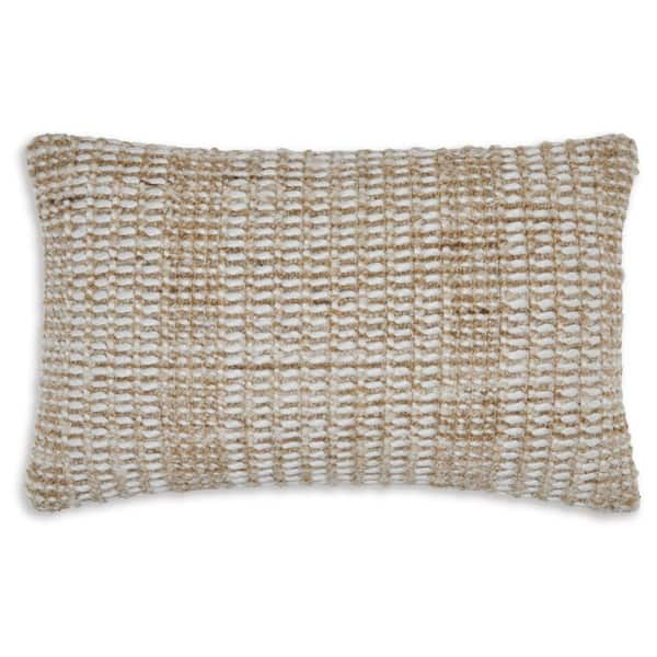 Signature DESIGN BY ASHLEY Hathby Brown/White Striped Polyester 22 in. L x 14 in. W Pillow