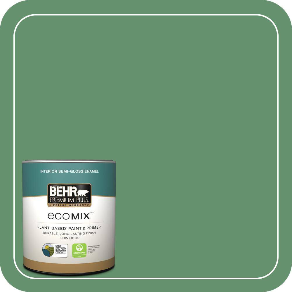 1 qt. #M410-6 Turtle Creek Semi-Gloss Enamel EcoMix Plant-Based Interior Paint & Primer price history on PriceWatchPro