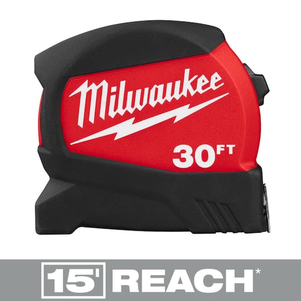 Milwaukee 30 ft. x 1-3/16 in. Compact Wide Blade Tape Measure with 15 ...