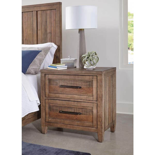 Martin Svensson Home Napa 2-Drawer Reclaimed Natural Solid Wood Nightstand (30 in. H x 29 in. W x 17 in. D)