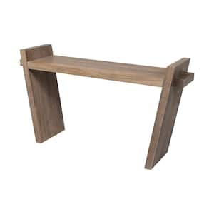 Elaine III 60 in. Medium Brown Standard Rectangle Wood Console Table