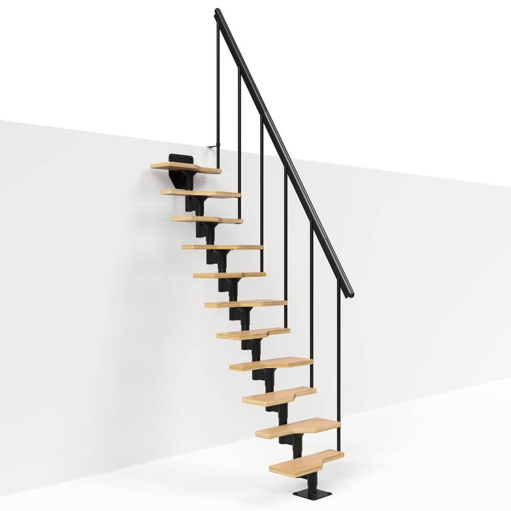 Dolle Atlanta Jet Black Modular Staircase Kit with no platform railing ...