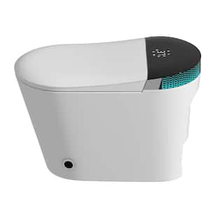 Smart Dual Flush 1-Piece Toilet 1.28 GPF Toilet in White with Auto Mode, Digital Display, Kid Mode, Massage Cleaning