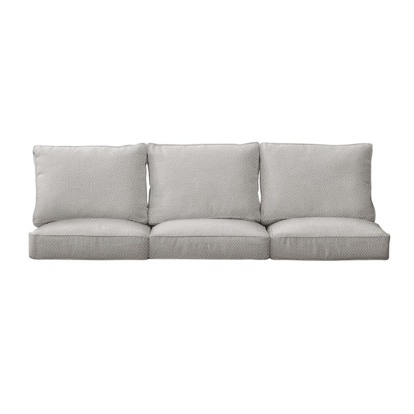 SORRA HOME 22.5 x 22.5 x 5 (6-Piece) Deep Seating Outdoor Couch Cushion in Sunbrella Retain Oyster