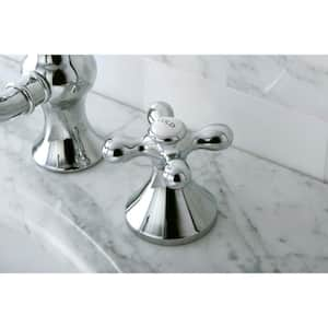 Traditional Cross 8 in. Widespread 2-Handle High-Arc Bathroom Faucet in Chrome