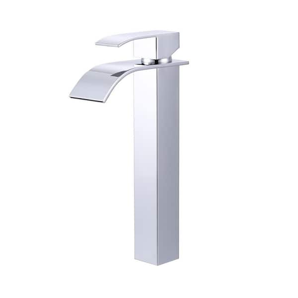 Single Handle Bathroom Faucet with Drain Kit Included in Chrome