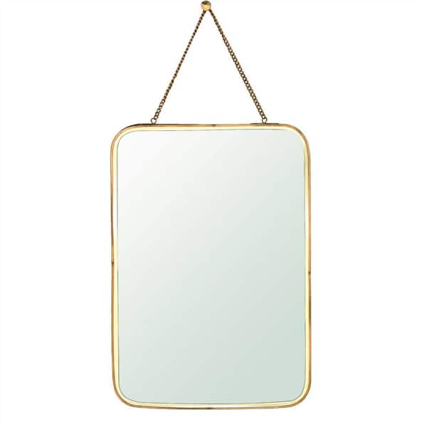HomeRoots 0.25 in. x 14 in. Classic Rectangle Framed Gold Vanity Mirror