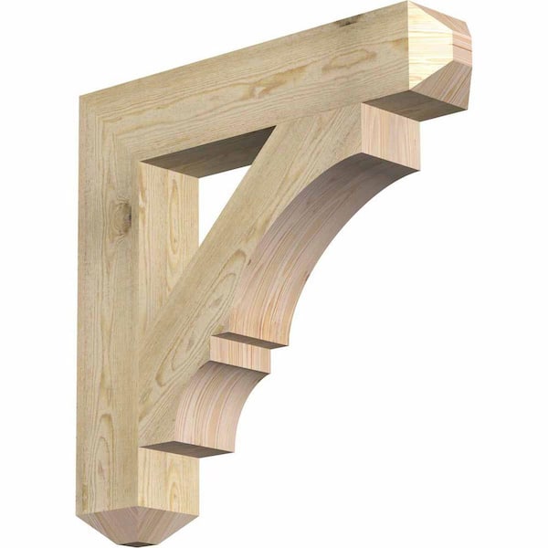Ekena Millwork 6 in. x 32 in. x 32 in. Douglas Fir Balboa Craftsman Rough Sawn Bracket
