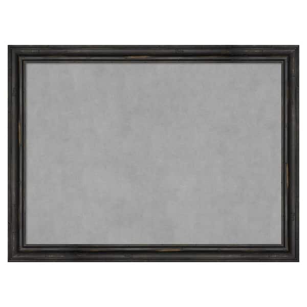 Amanti Art Rustic Pine Black Narrow 31 in. x 23 in Framed Magnetic Board