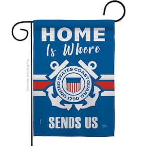 13 in. x 18.5 in. Home is Where Coast Guard Garden Flag Double-Sided Armed Forces Decorative Vertical Flags