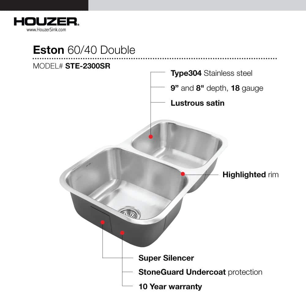 Eston 31.25'' Stainless Steel Double Bowl Undermount Kitchen Sink