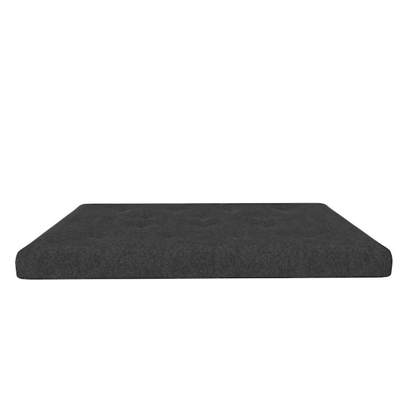 Trule 6 in. Bonnell Coil Futon Mattress, Polyester Linen, Full, Dark Gray