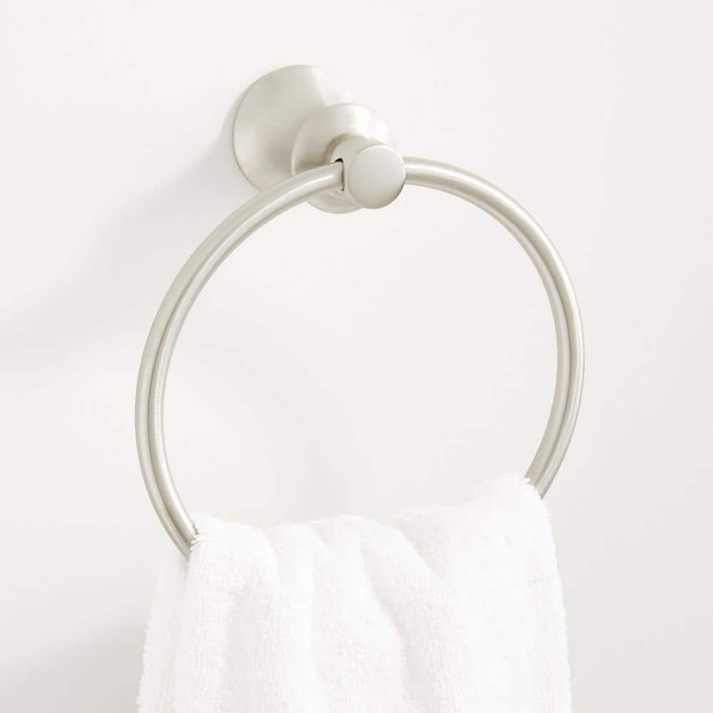 Brushed Nickel Circular Wall Mounted Towel Ring