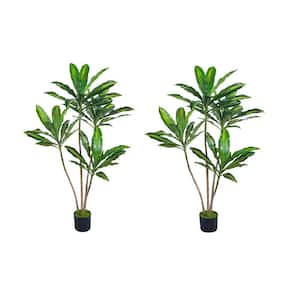 47.24 in. Artificial Dracaena Plant, Faux Decorative Plant in Nursery Pot (2-packs）