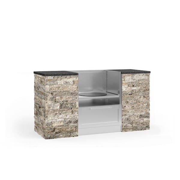 NewAge Products Signature Series 67.16 in. x 25.5 in. x 37 in. 6-Piece Outdoor Kitchen Cabinet Set with Kamado Cabinet and Granite Top