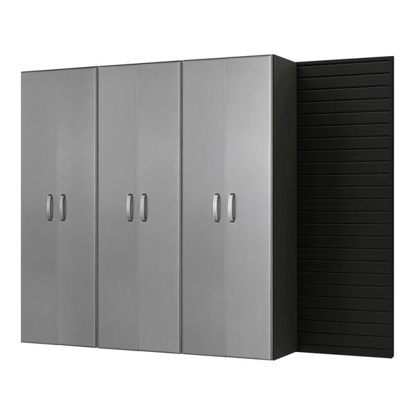 Flow Wall 3-Piece Composite Wall Mounted Garage Storage System in Black/Platinum Carbon Fiber (96 in. W x 72 in. H x 17 in. D)
