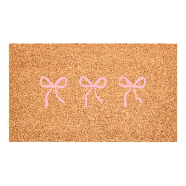 Bow Trio Pink 17 in. x 29 in. Indoor/Outdoor Doormat
