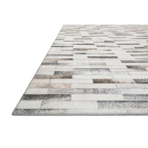 Maddox Ivory/Grey 2 ft. 6 in. x 7 ft. 6 in. Contemporary 100% Polyester Runner Rug