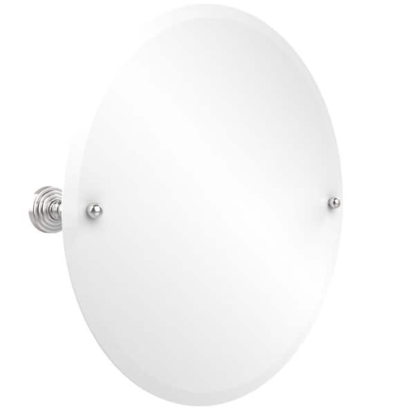 Allied Brass Waverly Place Collection 22 in. x 22 in. Frameless Round Single Tilt Mirror with Beveled Edge in Polished Chrome