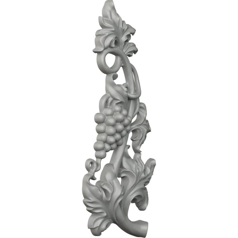 Large White Primed Polyurethane Grape and Leaf Onlay